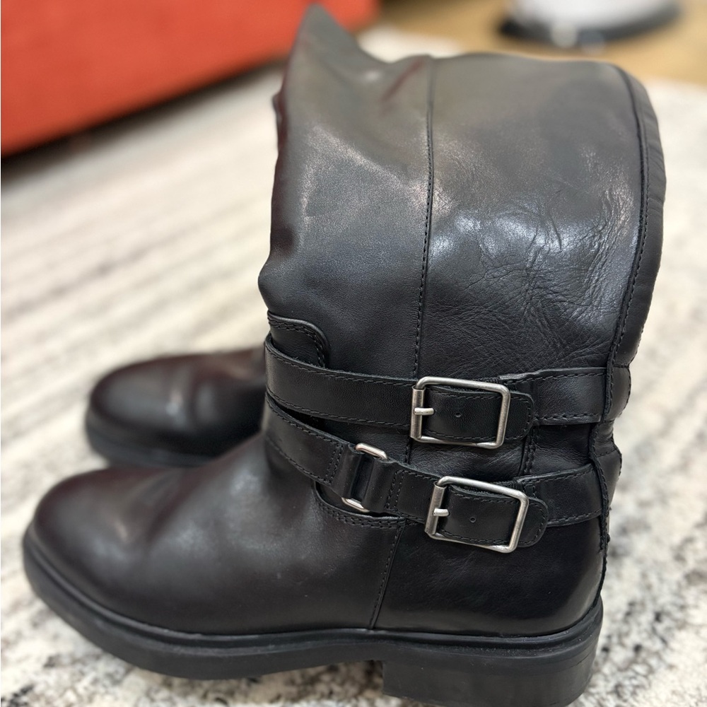 Sam Edelman Black Leather Buckle Boots